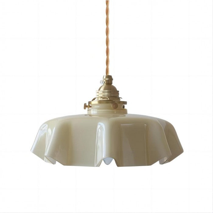 Cream Flower Pendant Light | Vintage Glass Shade