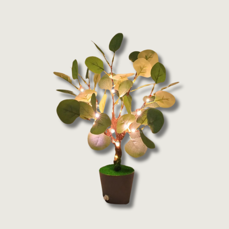 Lighted Eucalyptus Table Lamp Tree | USB Powered Christmas Lighting