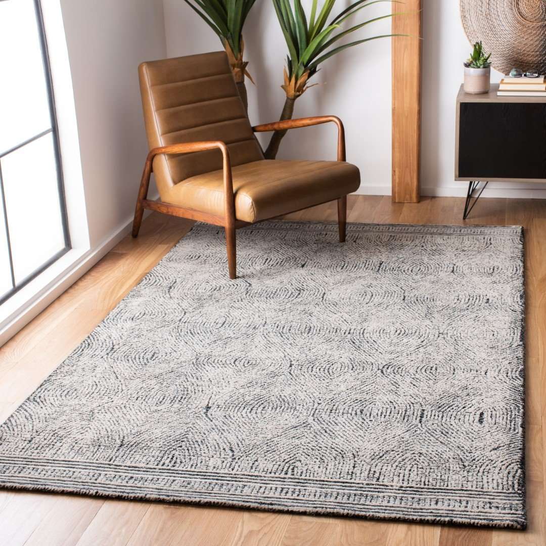 Living Room Floor Rug - Tufted with Minimalist Pattern