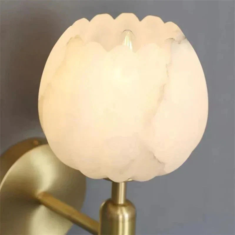 Wall-Mounted Marble Rose Lamp
