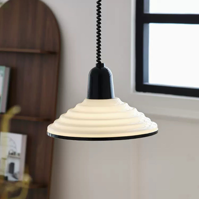 Cream Wind Glass Hanging Lamp | French Style Pendant Light