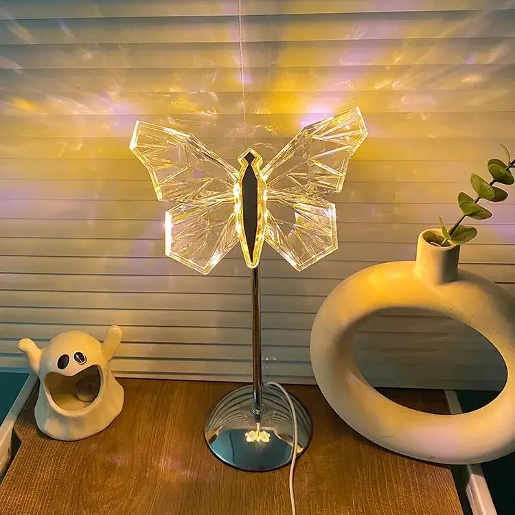 Glowing Crystal Butterfly LED Table Lamp