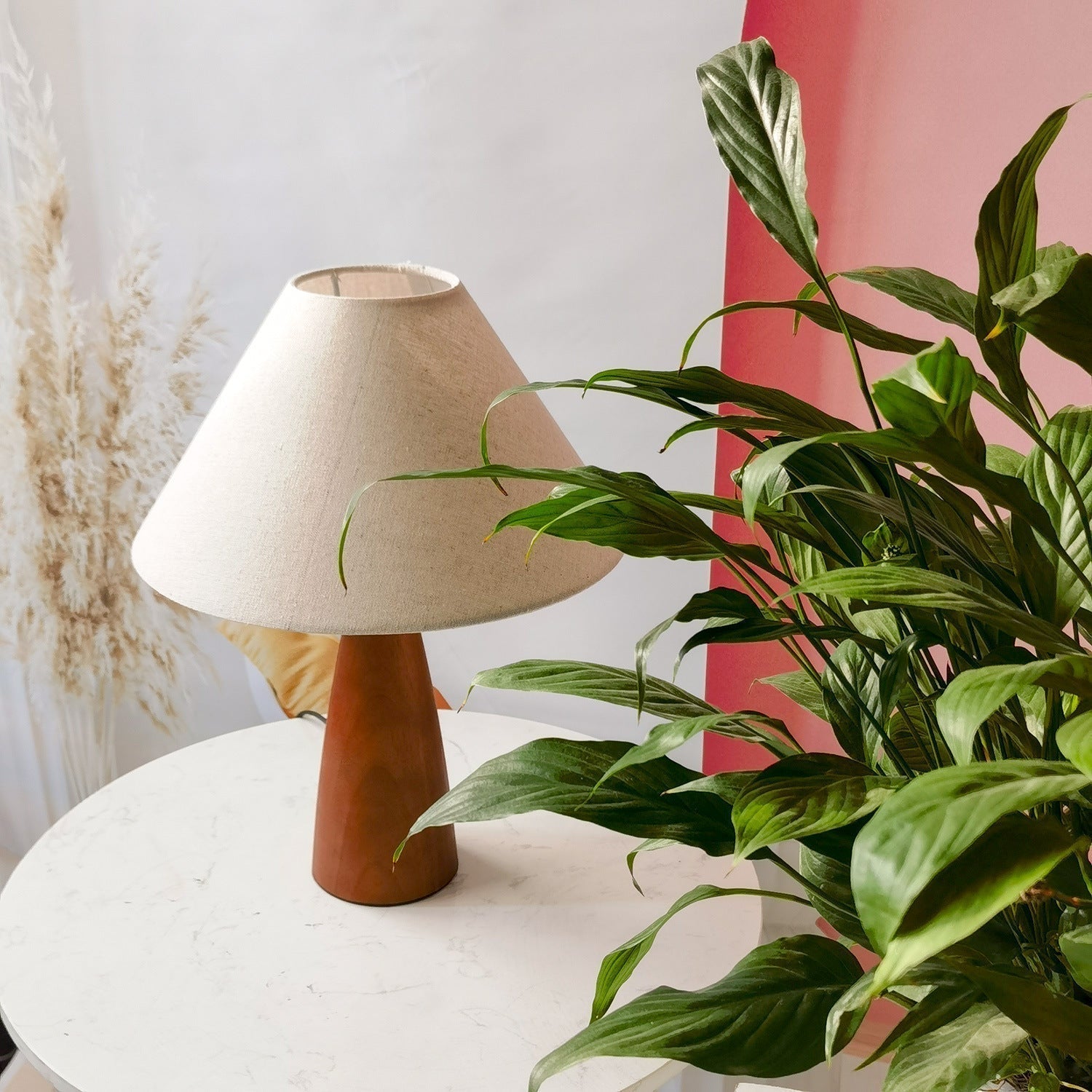 Scandinavian Mid-Century Style Wooden Table Lamp