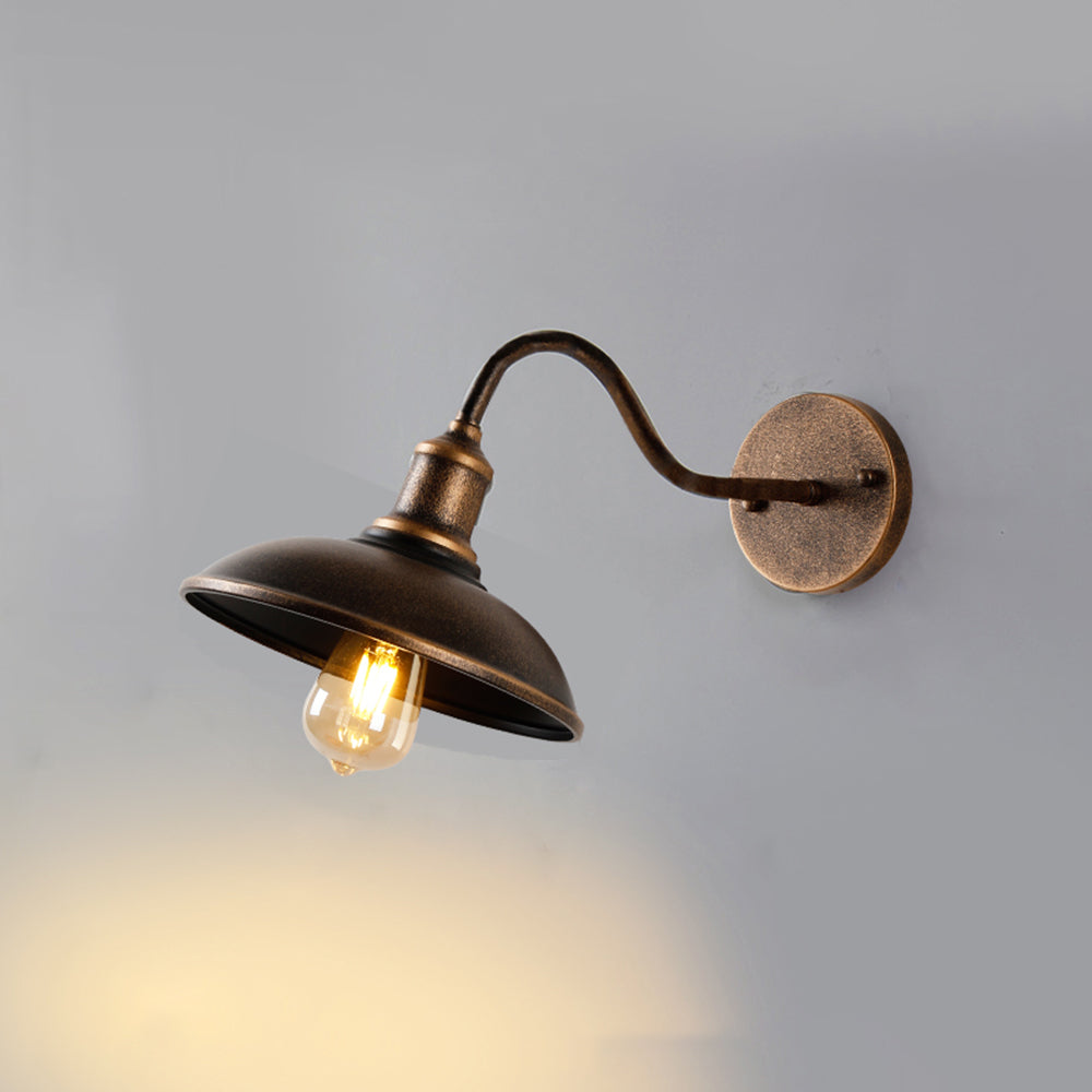 Weather-Resistant Outdoor Bowl Light with Rustic Brass Finish