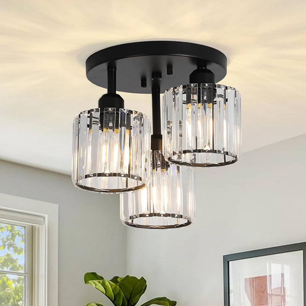 Elegant Modern Crystal Ceiling Lights – Semi-Recessed Design