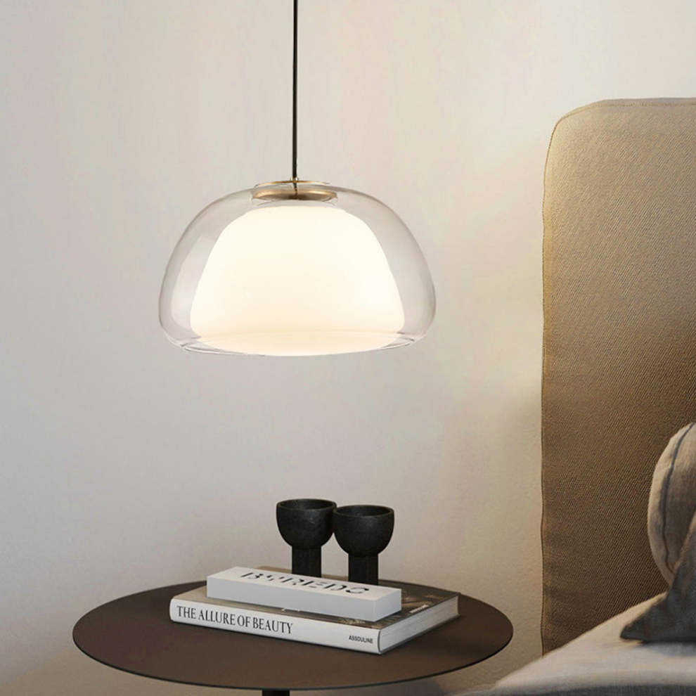 Jelly-Shaped Pendant Lamp | Milk Glass Shade