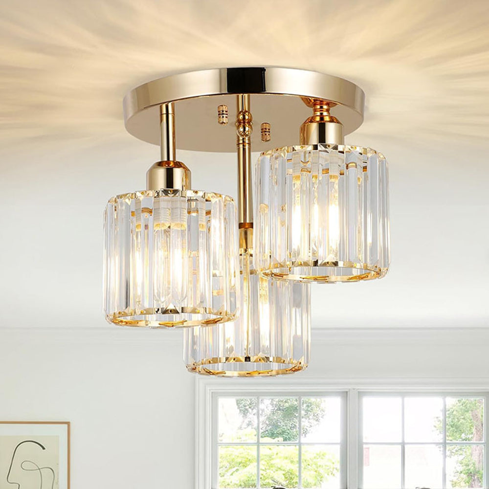 Elegant Modern Crystal Ceiling Lights – Semi-Recessed Design
