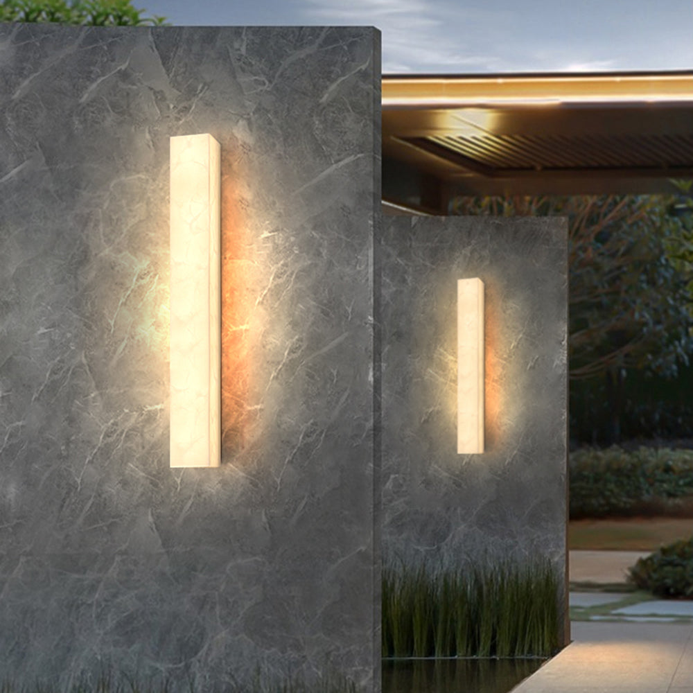 Modern Rectangular Outdoor Wall Lamp – Sleek White Metal Lighting