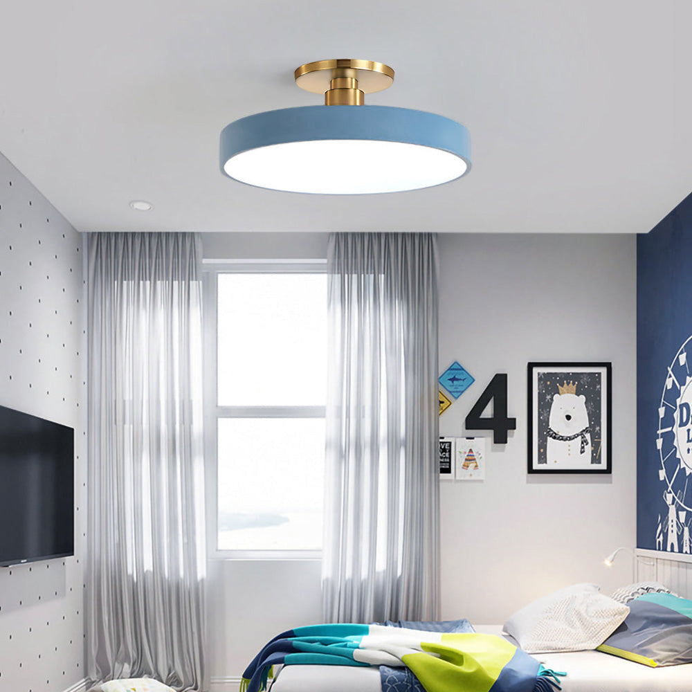 Modern Circular LED Ceiling Lamp – Semi-Flush Design - Atelier Dubois Paris