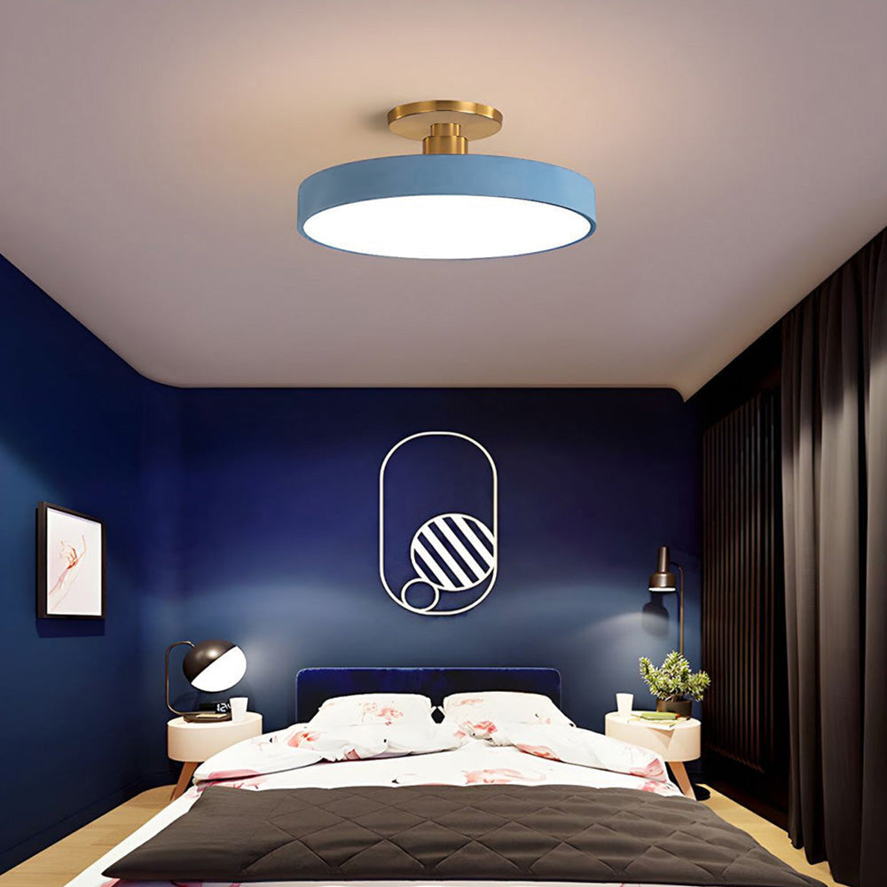 Modern Circular LED Ceiling Lamp – Semi-Flush Design - Atelier Dubois Paris