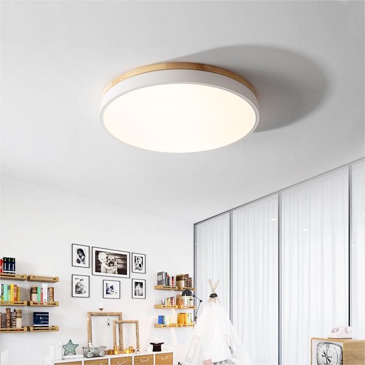Stylish Wood Ceiling Light with Recessed LED Illumination