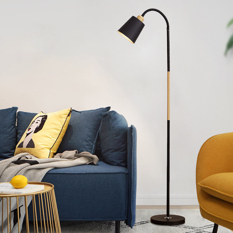 Adjustable Shade Floor Lamp with Sturdy Iron Base