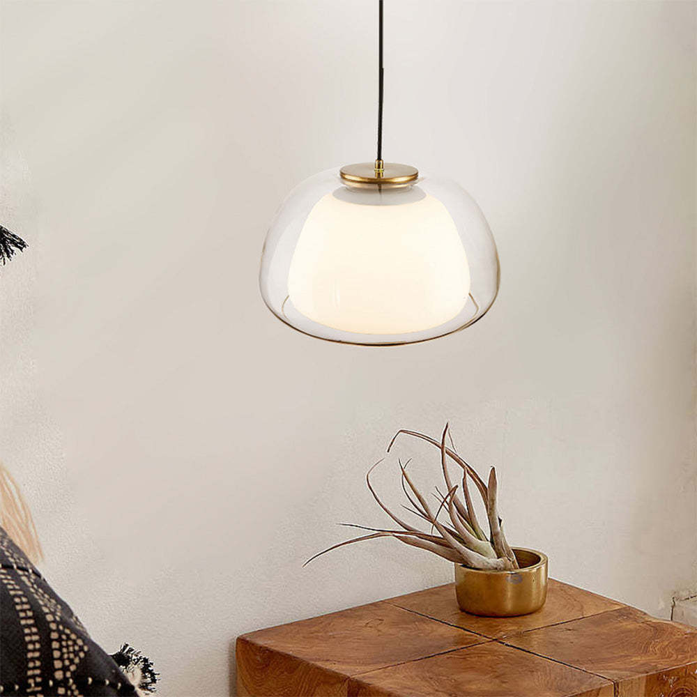 Jelly-Shaped Pendant Lamp | Milk Glass Shade