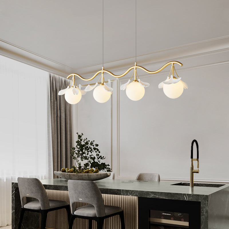 Modern Leaf Glass Chandelier – Creative Minimalist Ceiling Light