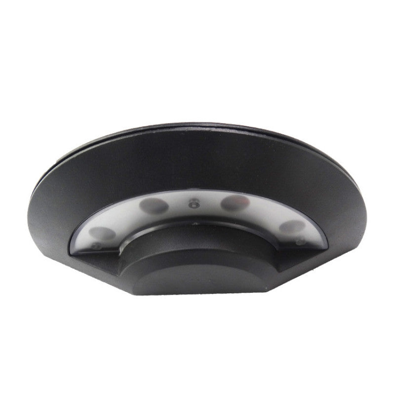 UFO Style Outdoor Wall Lamp – Sleek Black Metal LED Lighting Fixture