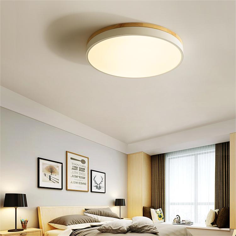 Stylish Wood Ceiling Light with Recessed LED Illumination
