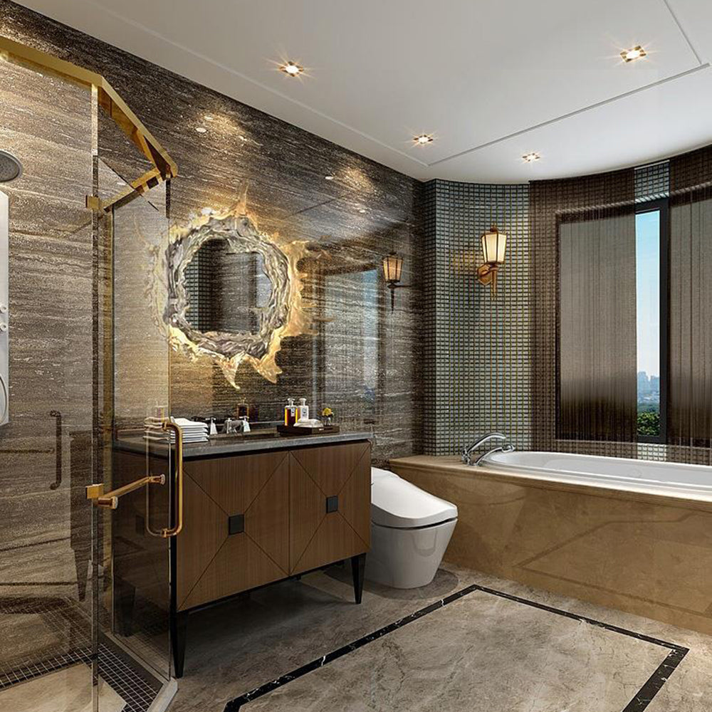 Stylish Water Ripple Wall Sconce – Indoor LED Bathroom Lighting Fixture