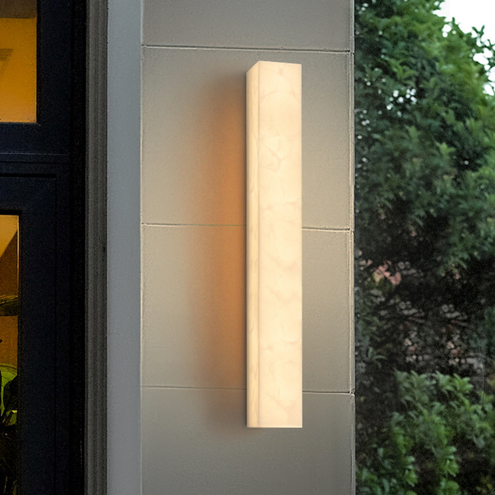 Modern Rectangular Outdoor Wall Lamp – Sleek White Metal Lighting