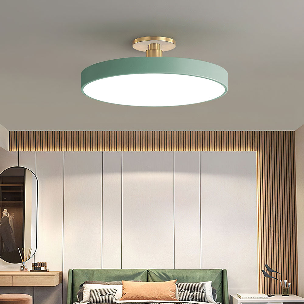 Modern Circular LED Ceiling Lamp – Semi-Flush Design - Atelier Dubois Paris