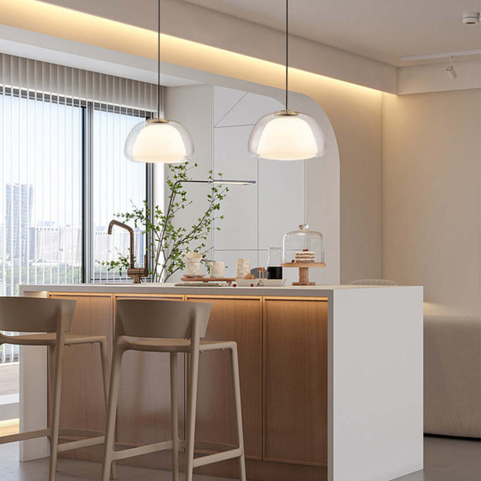 Jelly-Shaped Pendant Lamp | Milk Glass Shade