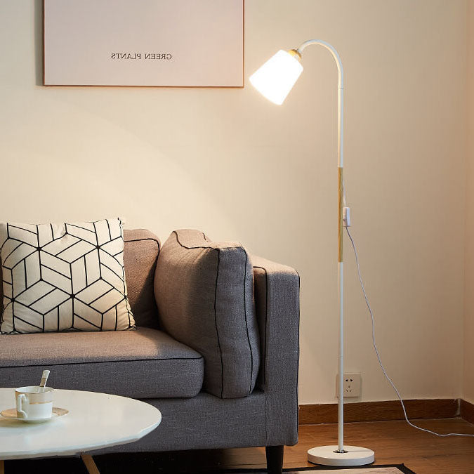 Adjustable Shade Floor Lamp with Sturdy Iron Base
