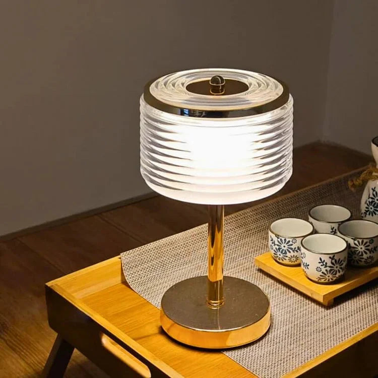 Minimalist LED Crystal Ring Desk Lamp | Bedroom Light
