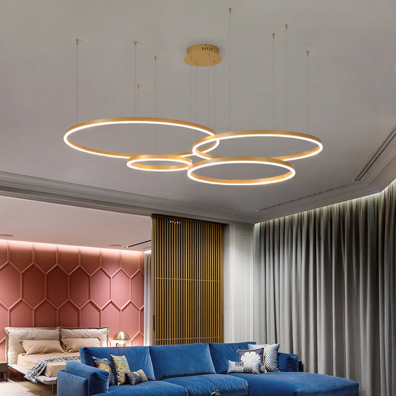 Indoor Metal Pendant Lamp – Sleek Tir-Circle Design with Adjustable Cord