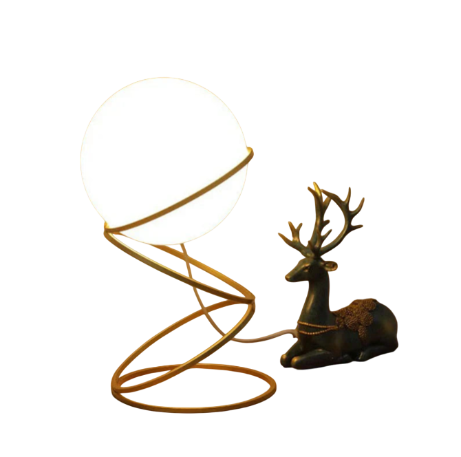 Creative Table Lamp | Glass Ball with Spiral Circle Base Desk Lamp