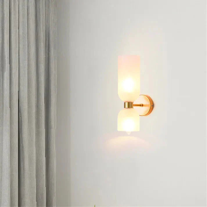 Modern Glass Wall Lamp with Dual LED Heads