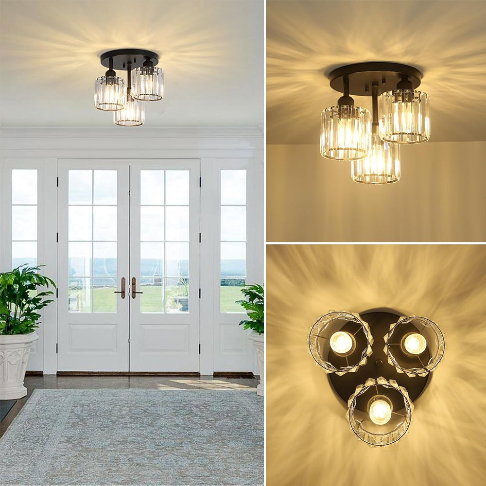 Elegant Modern Crystal Ceiling Lights – Semi-Recessed Design