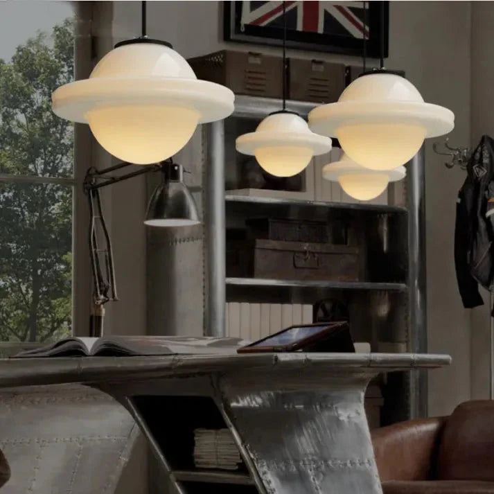 Geometric Pendant Lamp | Frosted White Glass Shade