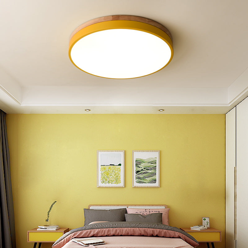 Stylish Wood Ceiling Light with Recessed LED Illumination