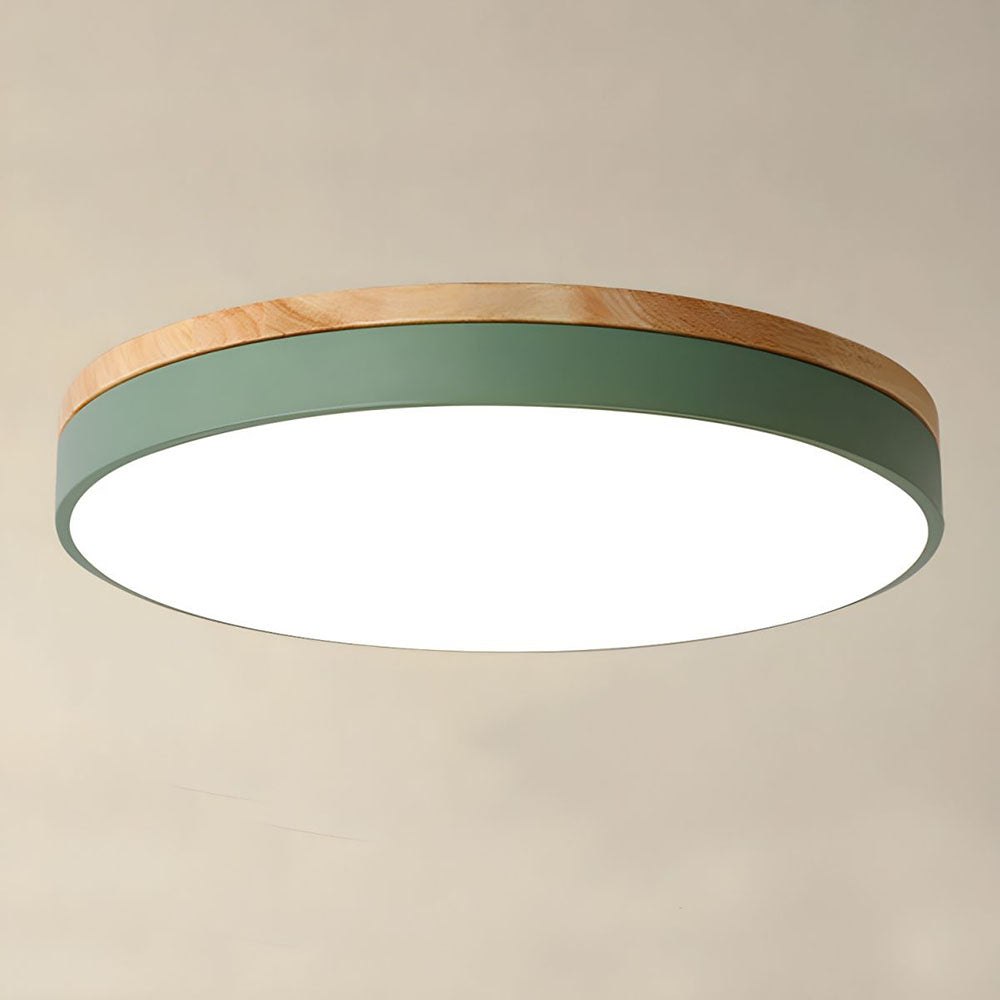 Stylish Wood Ceiling Light with Recessed LED Illumination