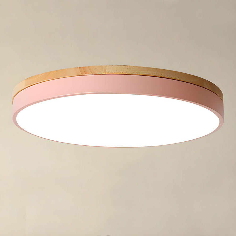 Stylish Wood Ceiling Light with Recessed LED Illumination