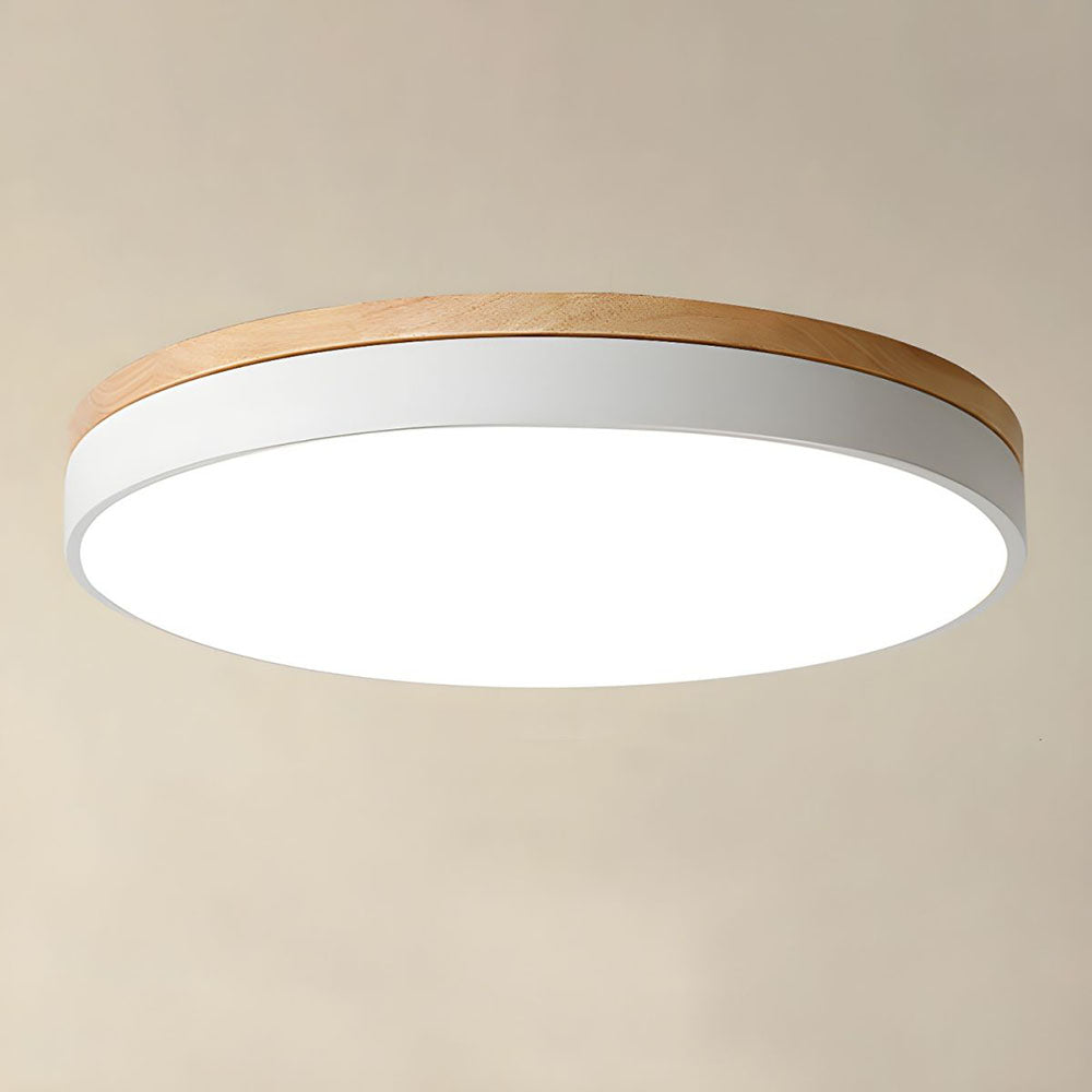Stylish Wood Ceiling Light with Recessed LED Illumination