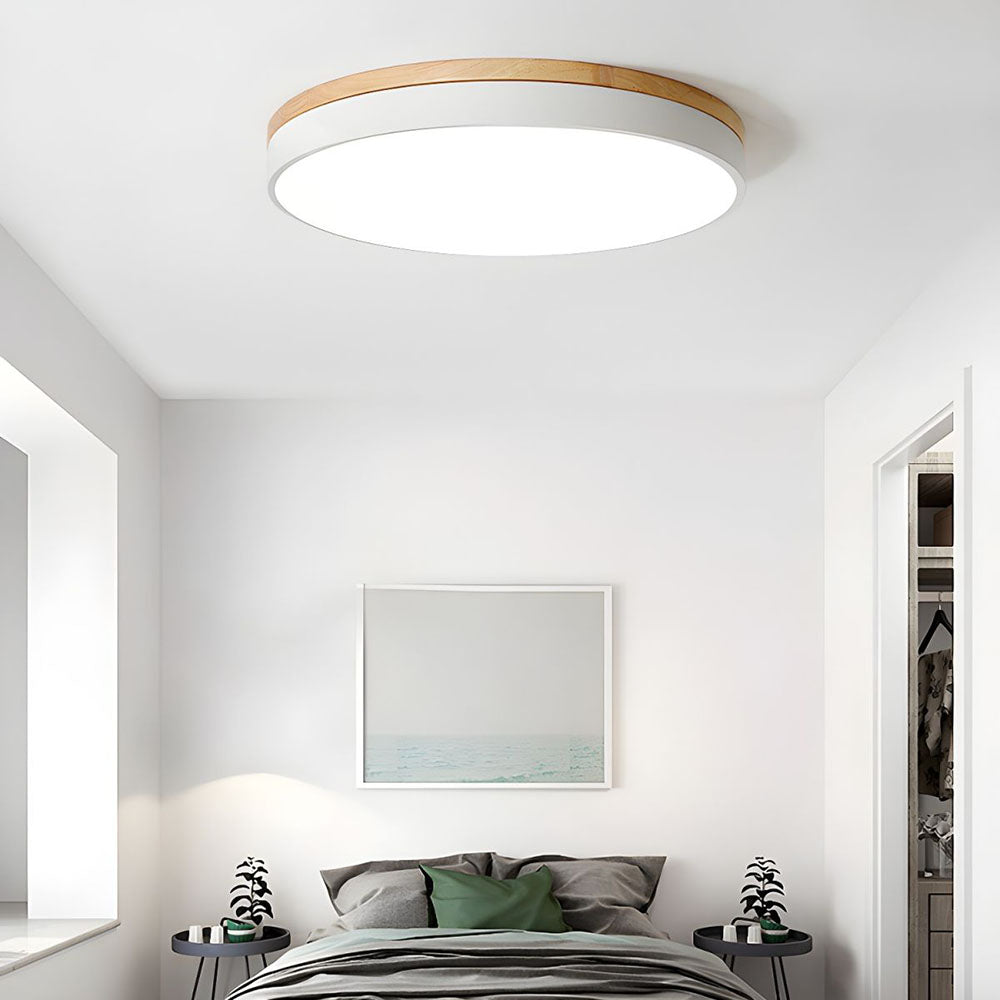 Stylish Wood Ceiling Light with Recessed LED Illumination