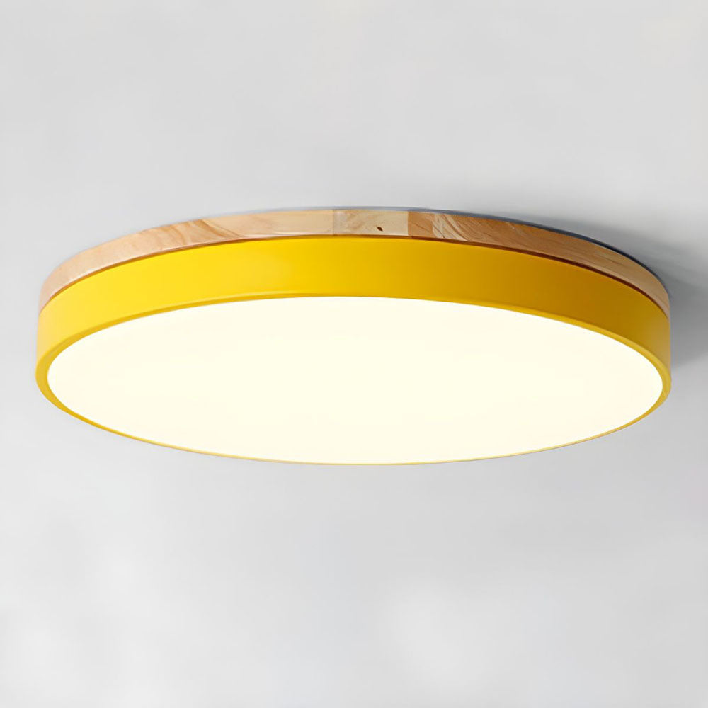 Stylish Wood Ceiling Light with Recessed LED Illumination