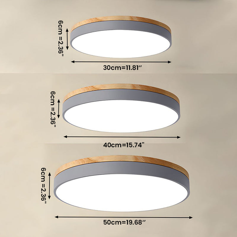 Stylish Wood Ceiling Light with Recessed LED Illumination