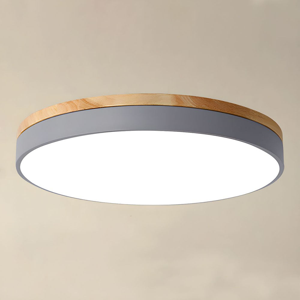 Stylish Wood Ceiling Light with Recessed LED Illumination