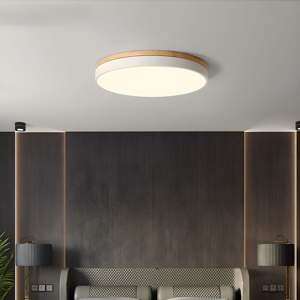 Stylish Wood Ceiling Light with Recessed LED Illumination