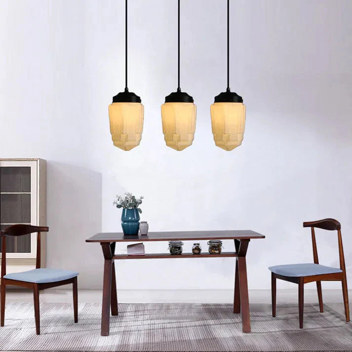 Geometric Pendant Lamp | Frosted White Glass Shade