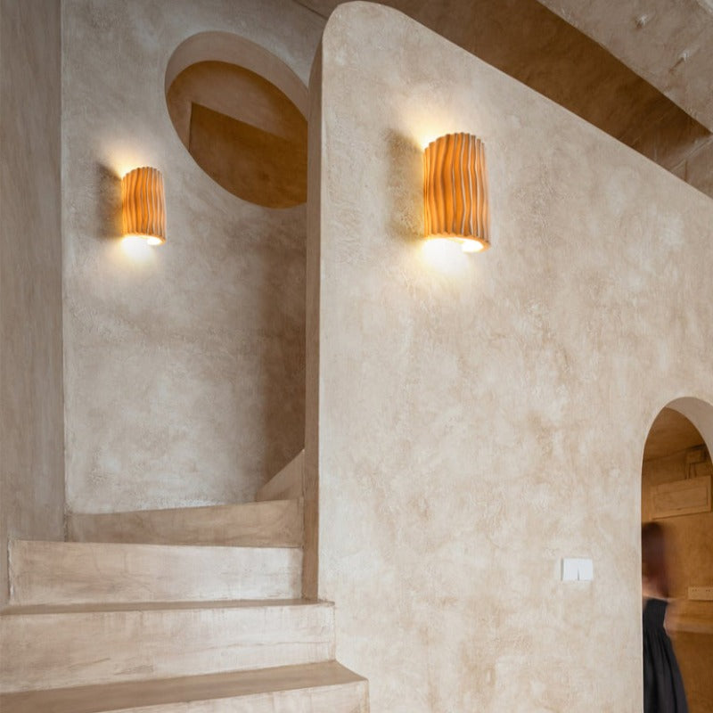 Modern Resin LED Wall Light – Semi-Cylindrical Resin Fixture