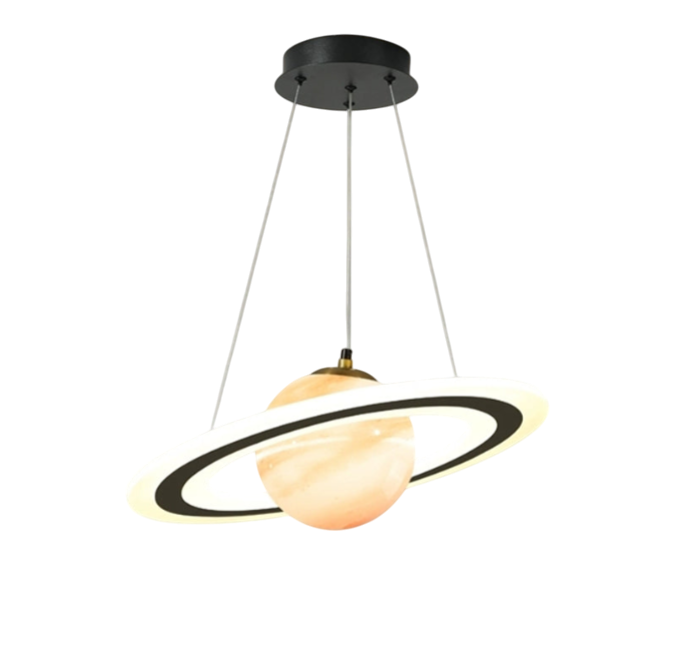 Saturn Style Glass Ball Pendant Light | Modern Planet Ceiling Lamp
