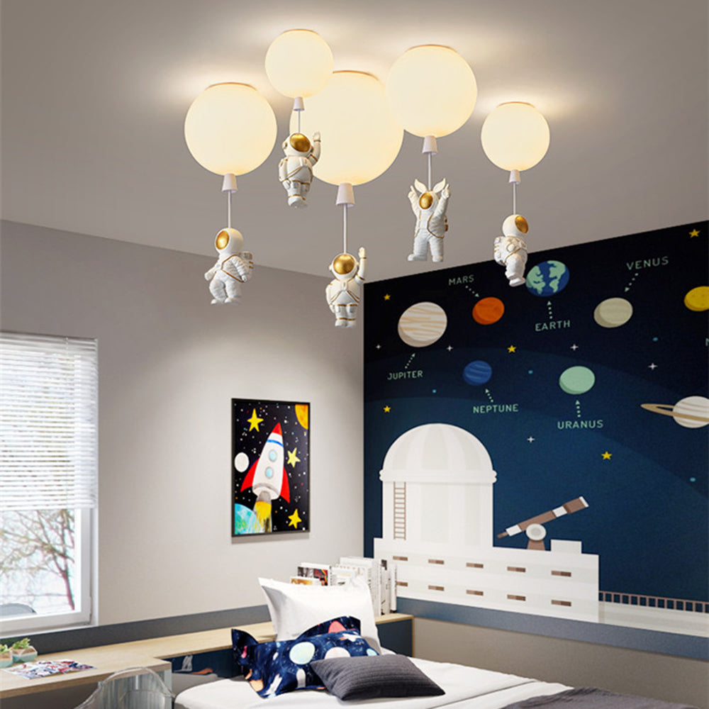 Astronaut Balloon Flush Mount Ceiling Light – Kids’ Room Lighting