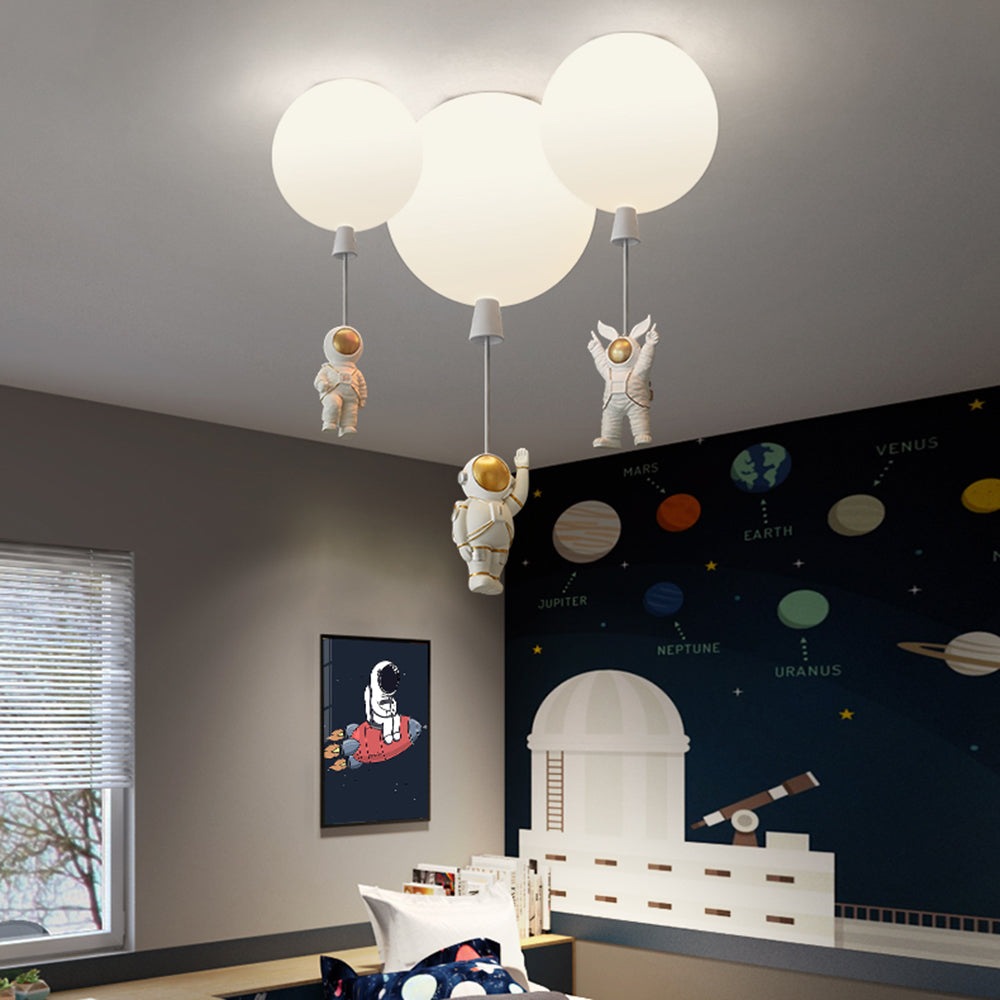 Astronaut Balloon Flush Mount Ceiling Light – Kids’ Room Lighting