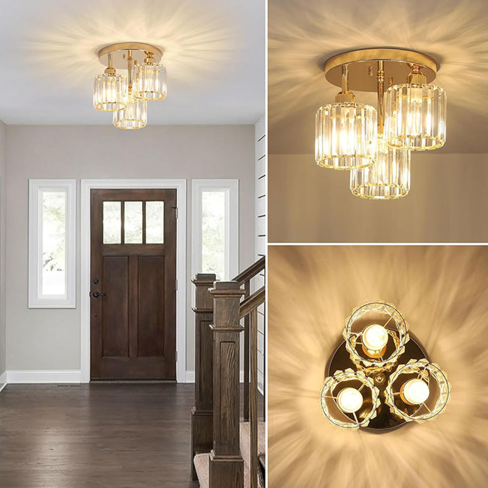 Elegant Modern Crystal Ceiling Lights – Semi-Recessed Design