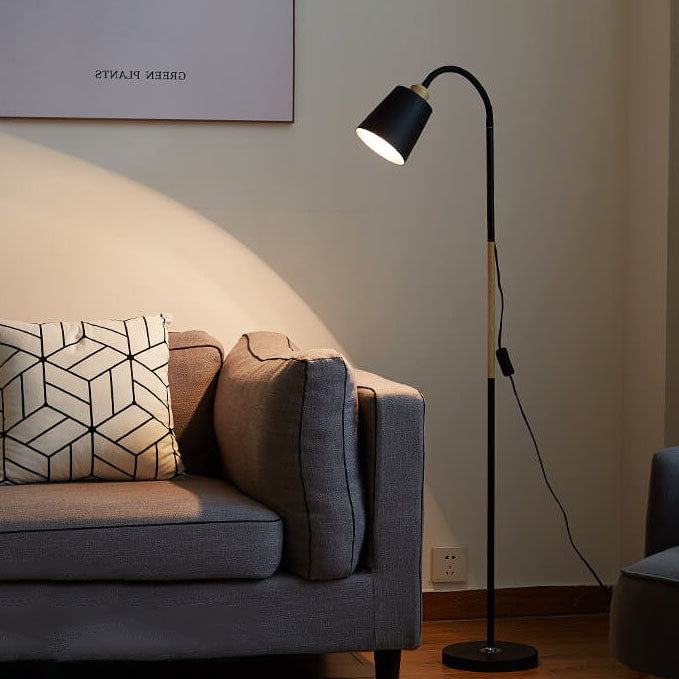 Adjustable Shade Floor Lamp with Sturdy Iron Base