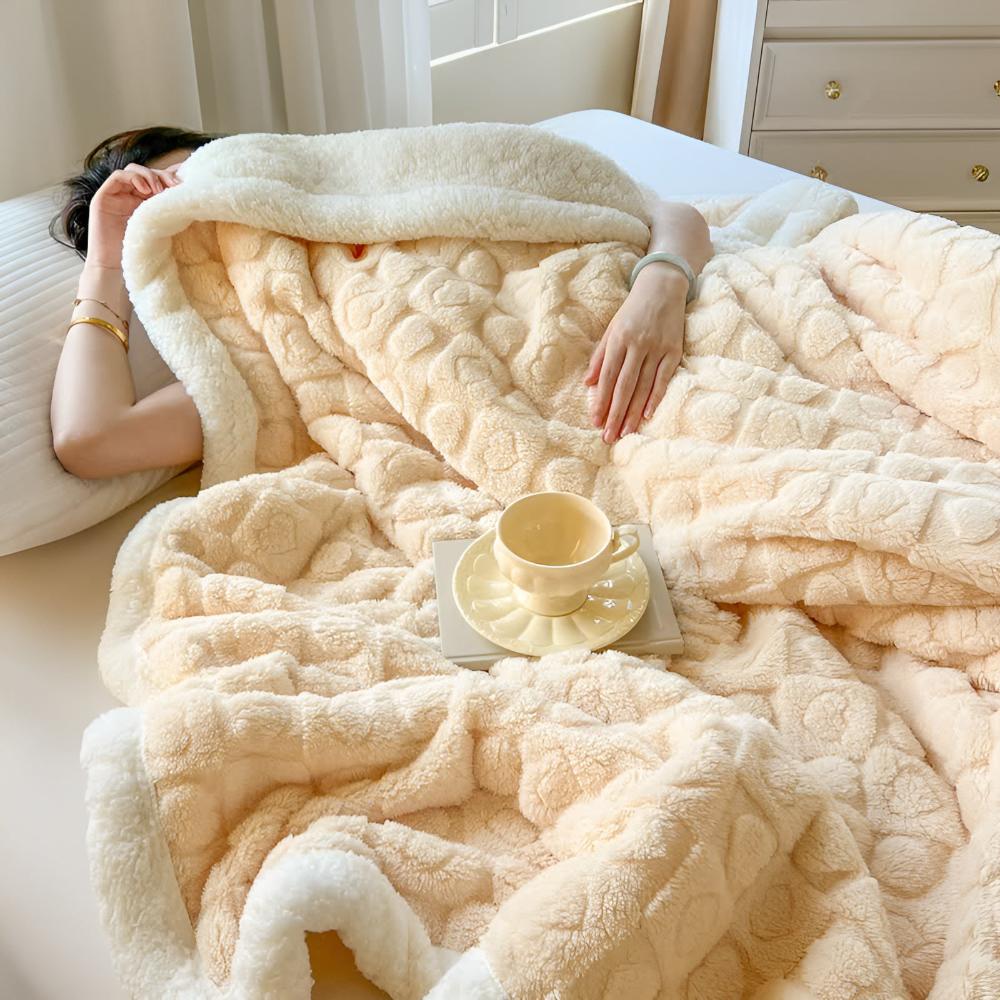 Ultra-Soft Sherpa Fleece Blanket – Cloud Warmth Cozy Comfort Throw - Atelier Dubois Paris
