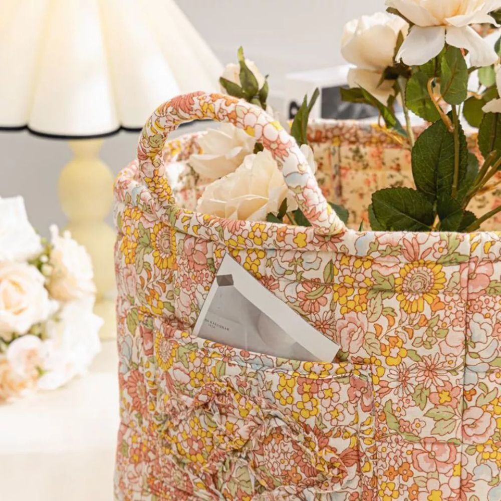 Decorative Floral Fabric Basket | Durable Storage Basket