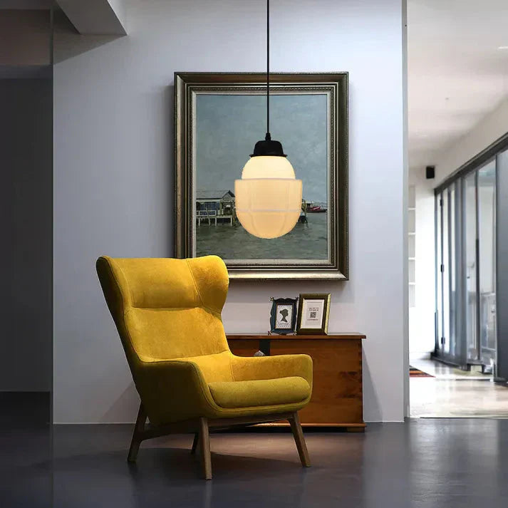 Geometric Pendant Lamp | Frosted White Glass Shade